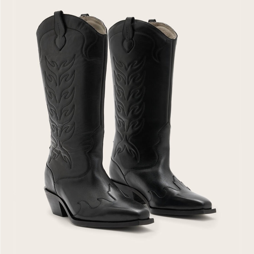 ALLSAINTS Black Dolly Western Boots AllSaints Sole liner still present